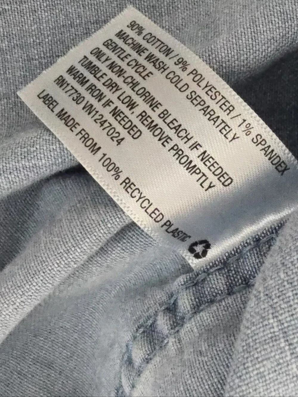 Goodfellow Denim Light Blue Short-Sleeve Denim Button-Up Shirt Mens / Unisex